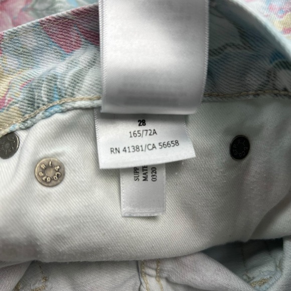 Polo Ralph Lauren Shorts Womens Size 28 Blue‎ Pink Floral Denim Cutoff - Picture 4 of 10